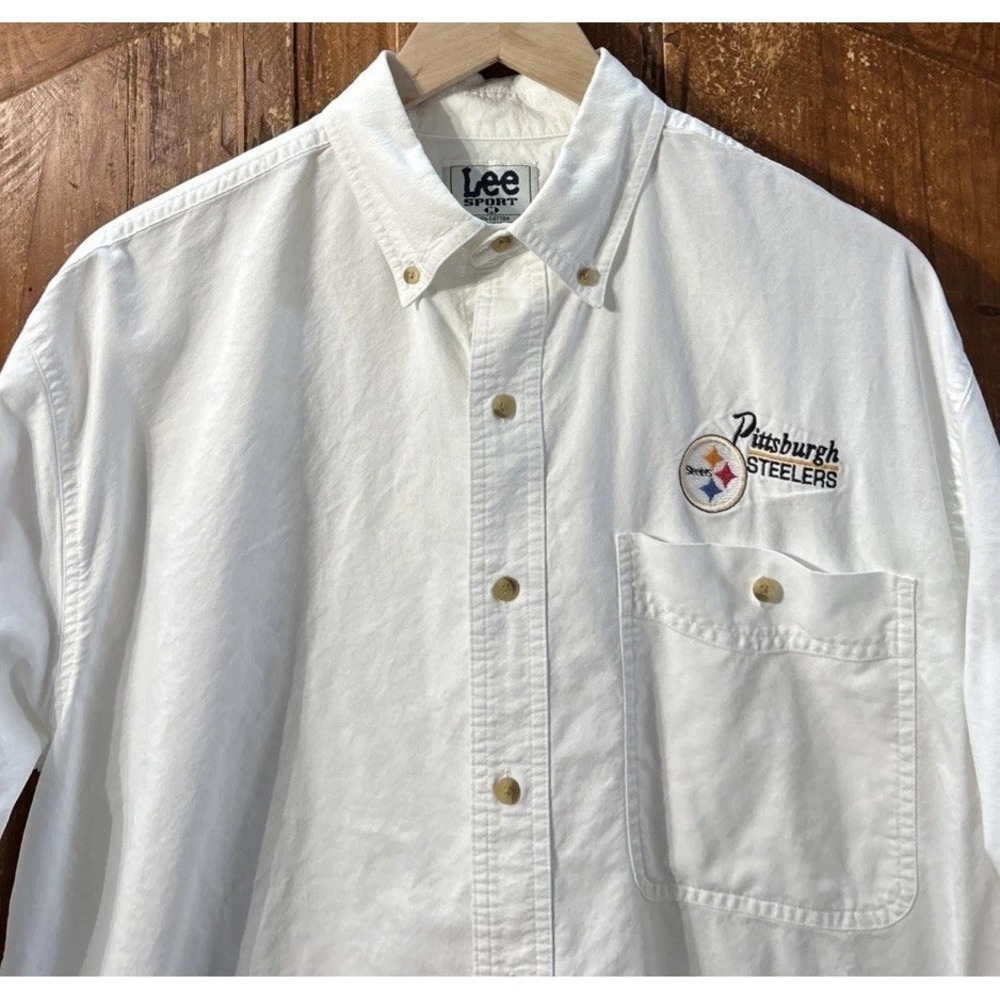 Mens Vintage Lee SPORT L/S Pittsburgh Steelers Button Down Shirt Med Hong Kong
